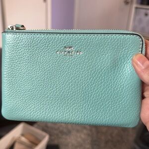 Coach teal wristlet new